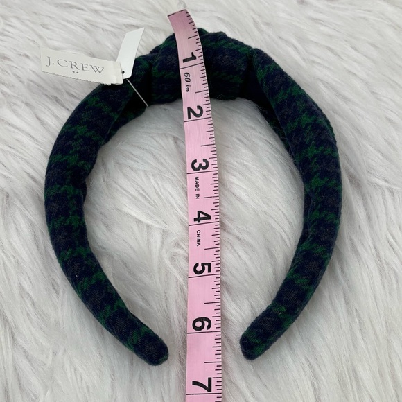 🏷️NWT J. Crew Factory Houndstooth Knot Headband Wool Blend Spruce & Antique Navy - Picture 9 of 11